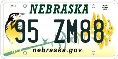NE license plate 95ZM88