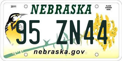 NE license plate 95ZN44