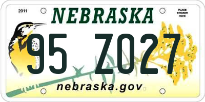 NE license plate 95ZO27