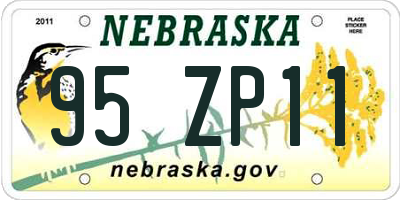 NE license plate 95ZP11