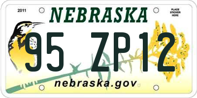 NE license plate 95ZP12