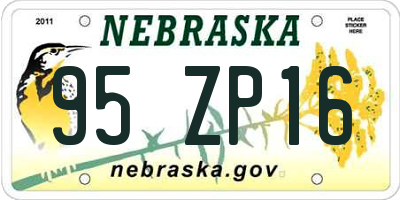NE license plate 95ZP16