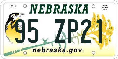 NE license plate 95ZP21