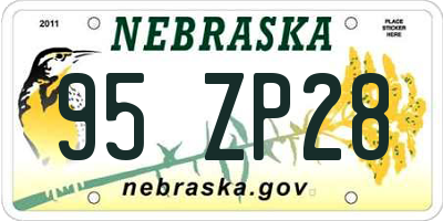 NE license plate 95ZP28