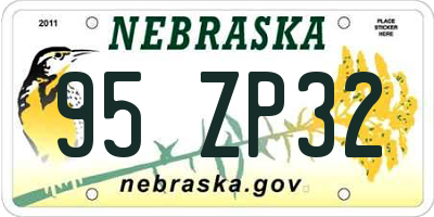 NE license plate 95ZP32