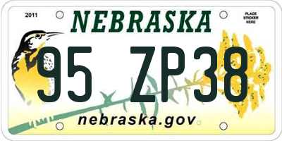 NE license plate 95ZP38