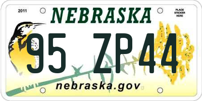 NE license plate 95ZP44