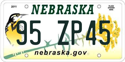NE license plate 95ZP45