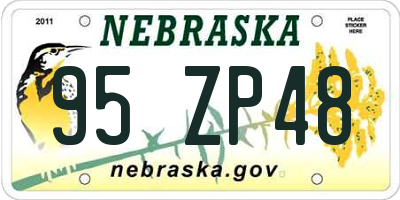 NE license plate 95ZP48