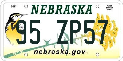 NE license plate 95ZP57