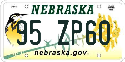 NE license plate 95ZP60