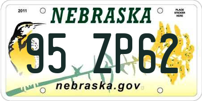 NE license plate 95ZP62