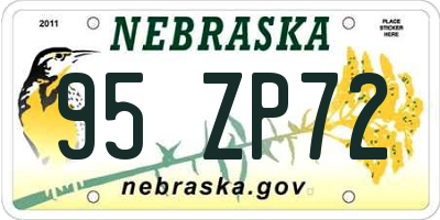 NE license plate 95ZP72