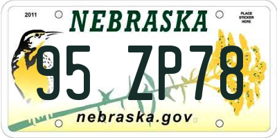 NE license plate 95ZP78