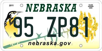 NE license plate 95ZP81