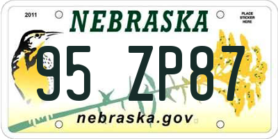 NE license plate 95ZP87