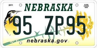 NE license plate 95ZP95