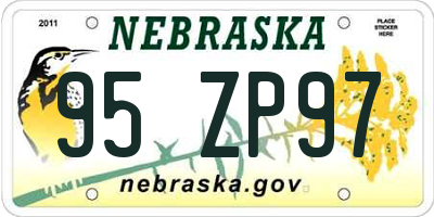 NE license plate 95ZP97