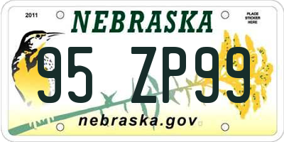 NE license plate 95ZP99