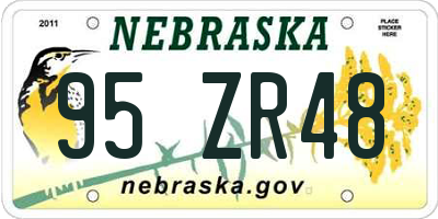 NE license plate 95ZR48