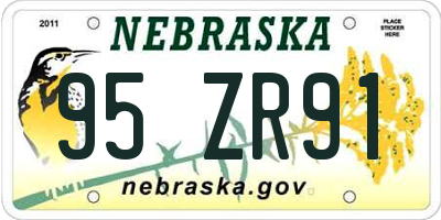 NE license plate 95ZR91