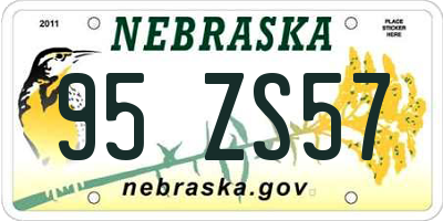 NE license plate 95ZS57