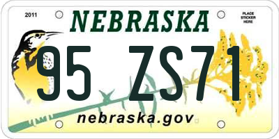 NE license plate 95ZS71