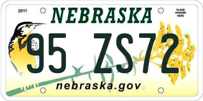 NE license plate 95ZS72