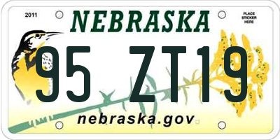 NE license plate 95ZT19