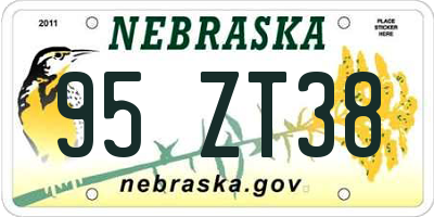 NE license plate 95ZT38