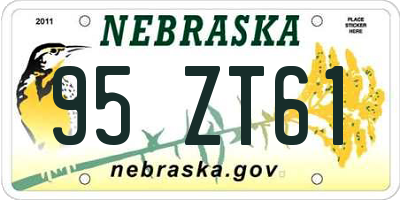 NE license plate 95ZT61