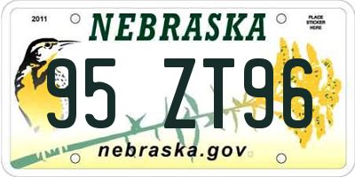 NE license plate 95ZT96