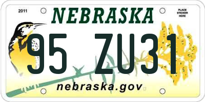 NE license plate 95ZU31