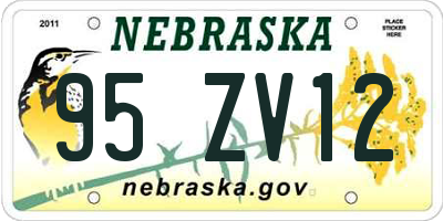 NE license plate 95ZV12
