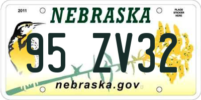 NE license plate 95ZV32