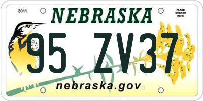 NE license plate 95ZV37