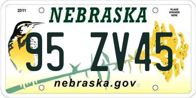 NE license plate 95ZV45