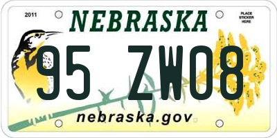 NE license plate 95ZW08