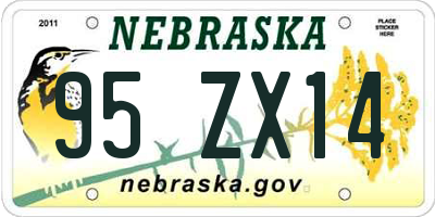 NE license plate 95ZX14