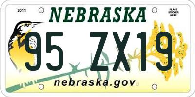 NE license plate 95ZX19