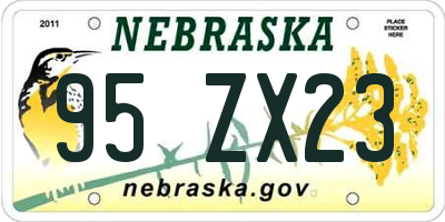 NE license plate 95ZX23