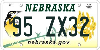 NE license plate 95ZX32