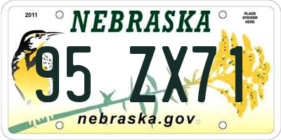 NE license plate 95ZX71