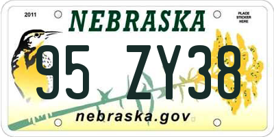 NE license plate 95ZY38