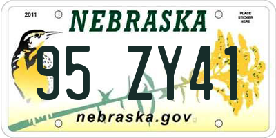 NE license plate 95ZY41