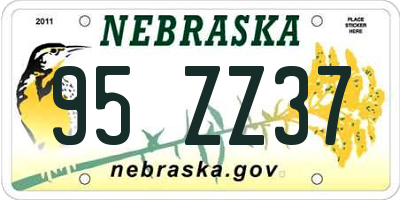 NE license plate 95ZZ37