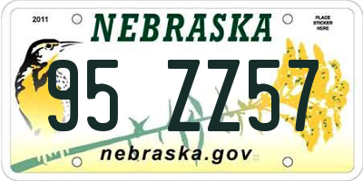 NE license plate 95ZZ57