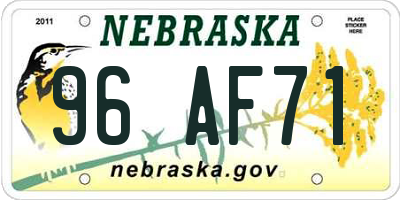 NE license plate 96AF71