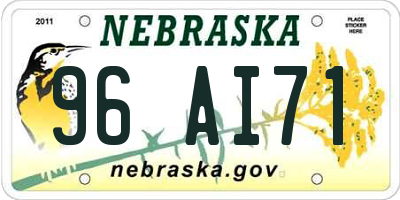 NE license plate 96AI71