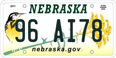 NE license plate 96AI78